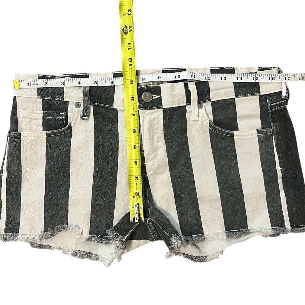 Citizens Of Humanity Striped Black & White Denim Cutoff Shorts 29 - Picture 5 of 5